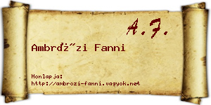 Ambrózi Fanni névjegykártya