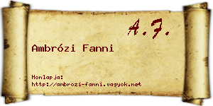 Ambrózi Fanni névjegykártya