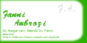 fanni ambrozi business card